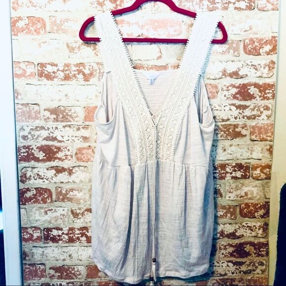 Cream Cotton Blend Bohemian Sleeveless Top Size 20 - Picture 3 of 13